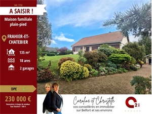 maison à la vente -   70400  FRAHIER ET CHATEBIER, surface 135 m2 vente maison - UBI443348933